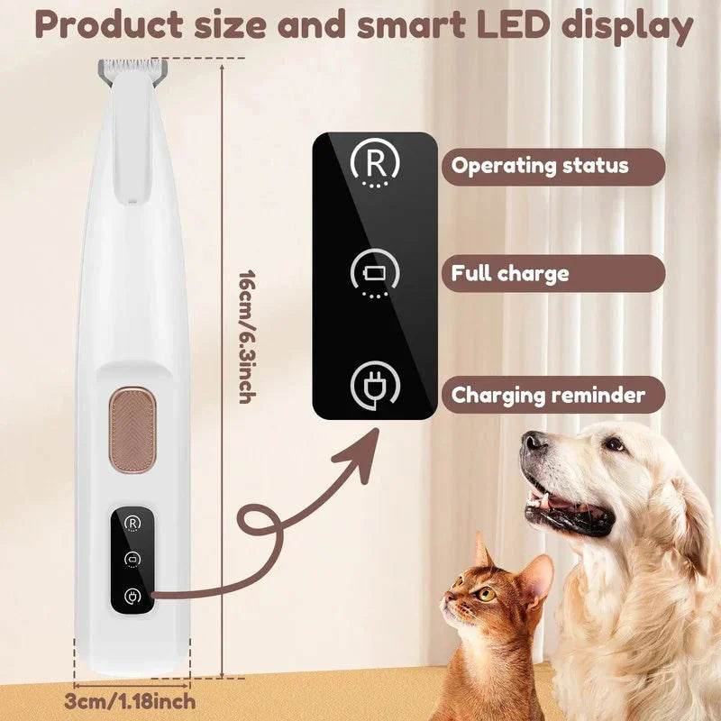 Pet Paw Trimmer – Electric Hair Clipper with LED Light
