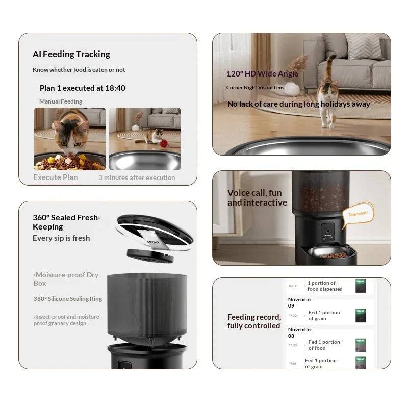 Automatic Pet Feeder with Wi-Fi, Camera & Timed Portions