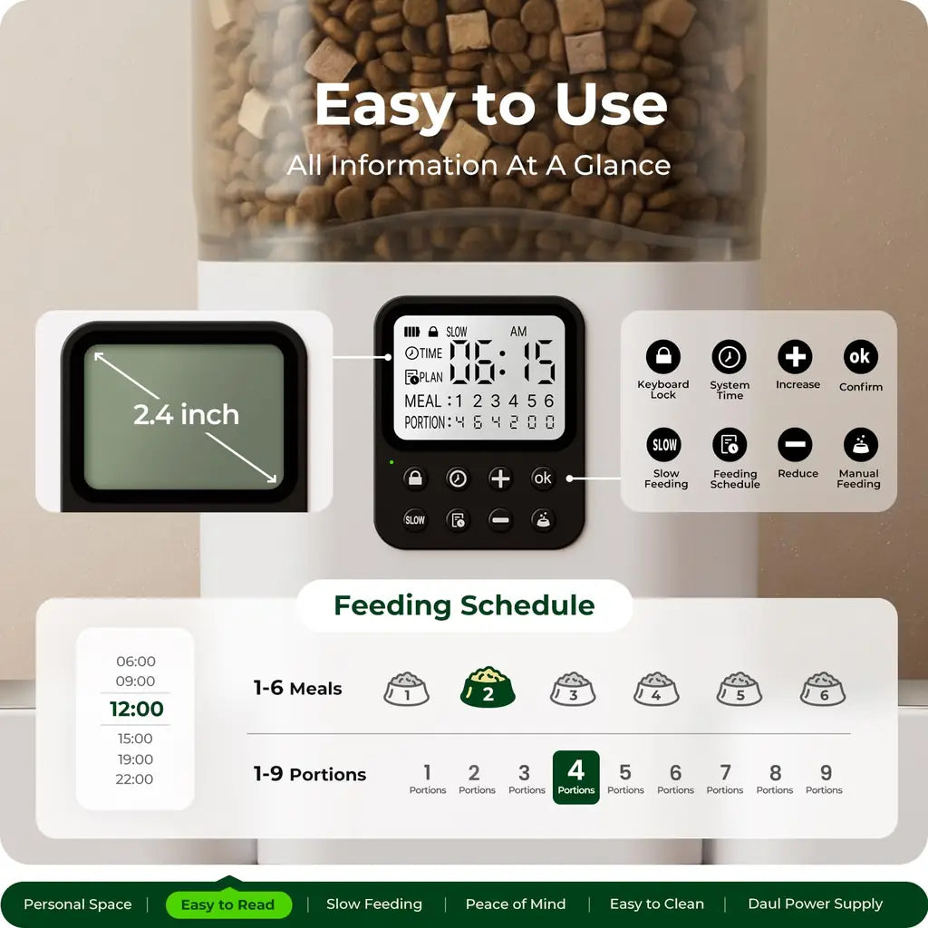 Frienhund Cat Feeder – Easy to Read 2.4" Display