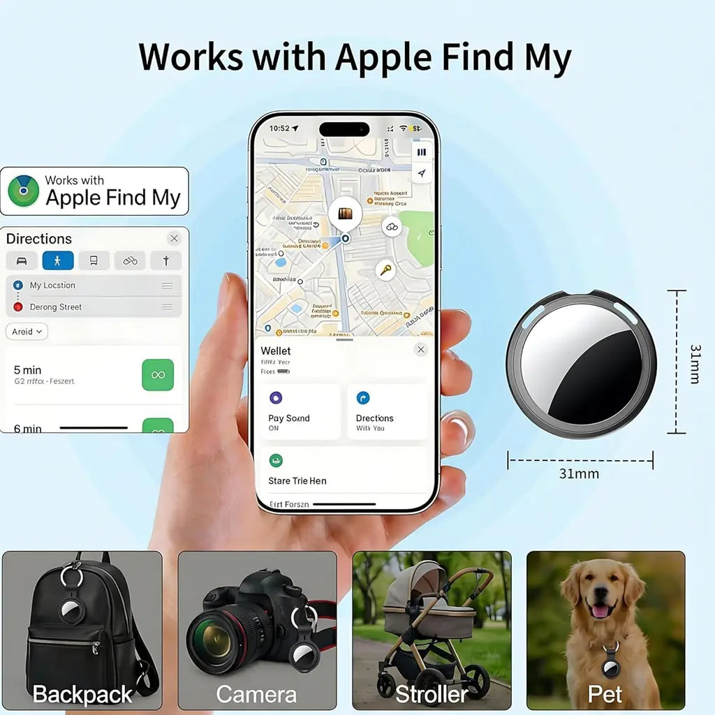 Apple Find My Pet Tracker 2 Pack – MFi Certified Bluetooth Tag for iPhone