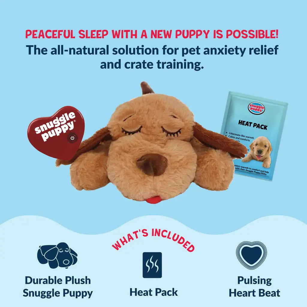 Snuggle Puppy Heart beat Dog Toy Real-Feel Pulse Heat Pack & Batteries