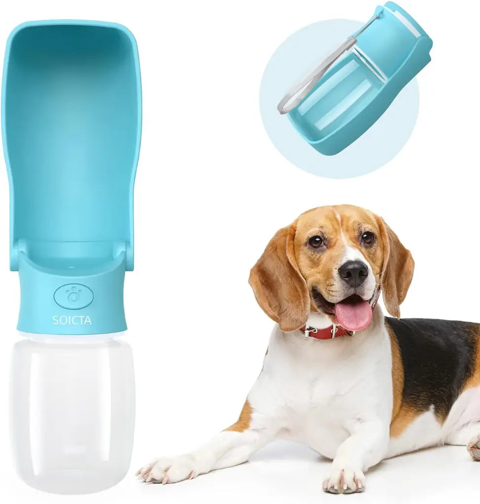 SOICTA Portable Dog Water Bottle for Walking – 19 OZ & 12 OZ | Leak-Proof Pet Water Dispenser