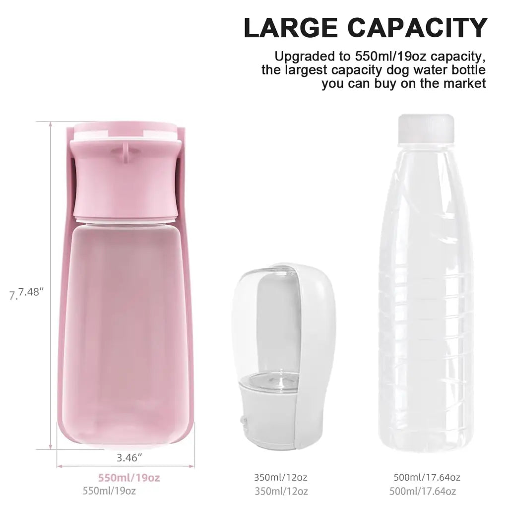 SOICTA Portable Dog Water Bottle for Walking – 19 OZ & 12 OZ | Leak-Proof Pet Water Dispenser