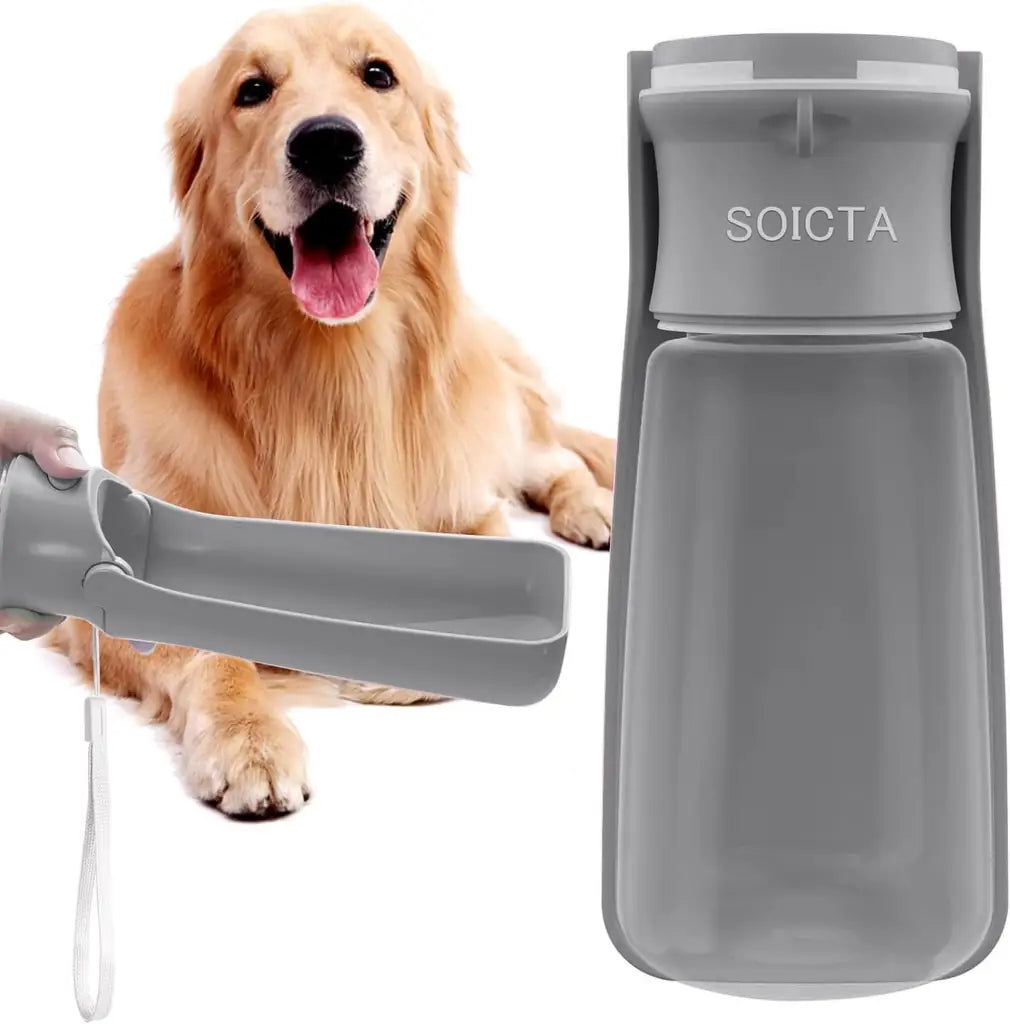 SOICTA Portable Dog Water Bottle for Walking – 19 OZ & 12 OZ | Leak-Proof Pet Water Dispenser