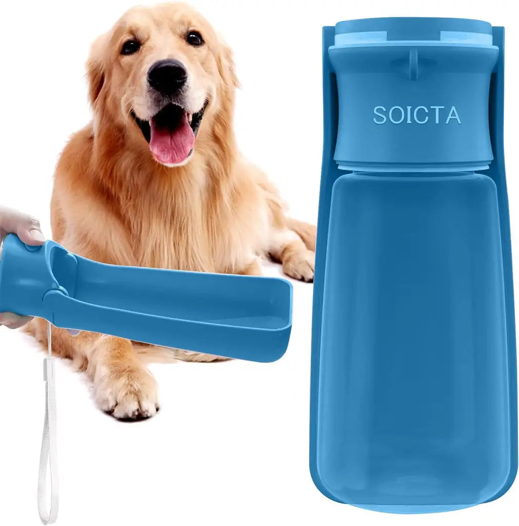SOICTA Portable Dog Water Bottle for Walking – 19 OZ & 12 OZ | Leak-Proof Pet Water Dispenser