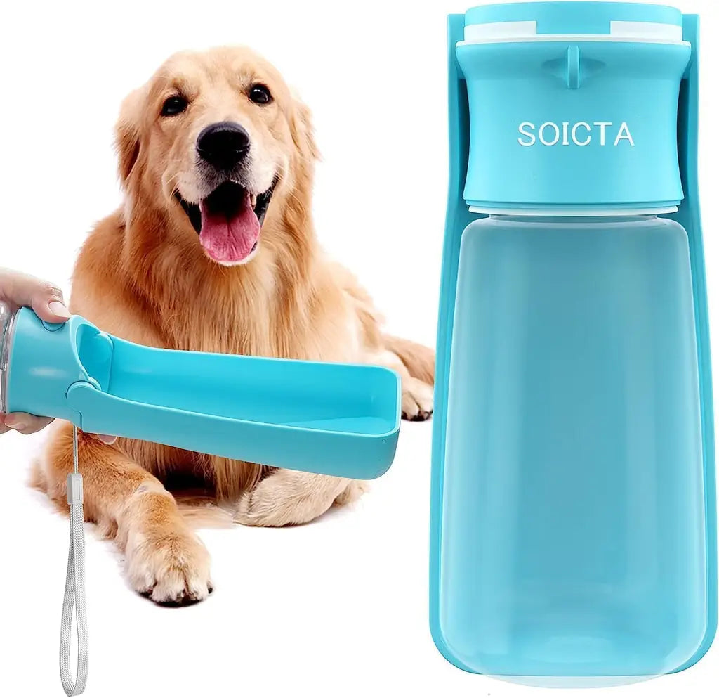SOICTA Portable Dog Water Bottle for Walking – 19 OZ & 12 OZ | Leak-Proof Pet Water Dispenser