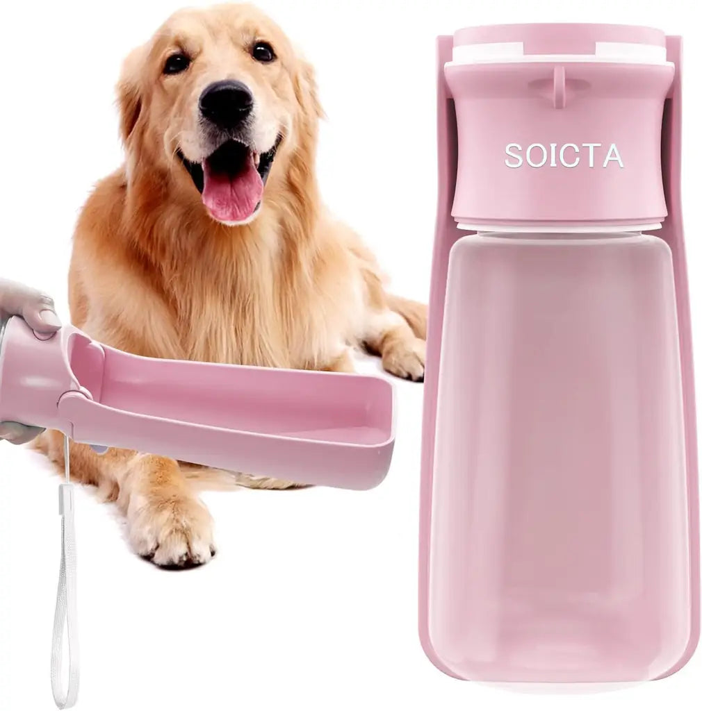 SOICTA Portable Dog Water Bottle for Walking – 19 OZ & 12 OZ | Leak-Proof Pet Water Dispenser