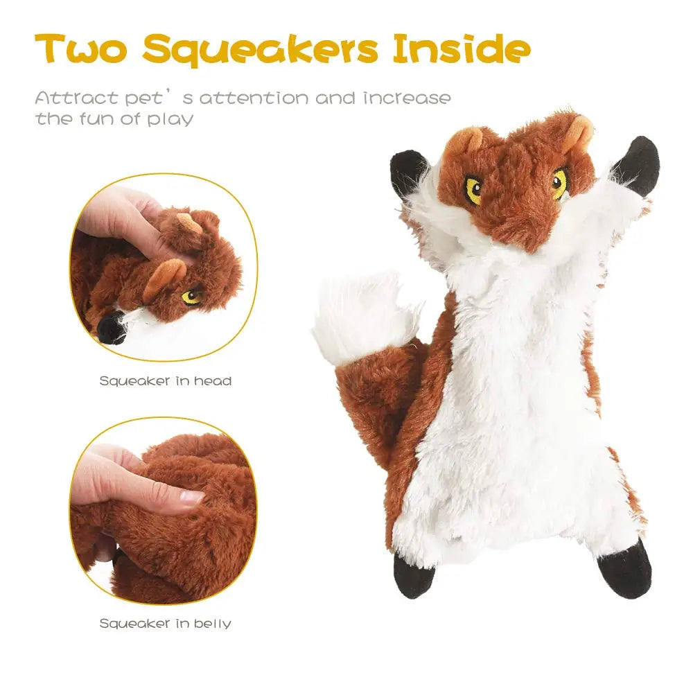 FIREOR No Stuffing Plush Dog Squeaky Toy Bundle for Small Medium Large Dogs