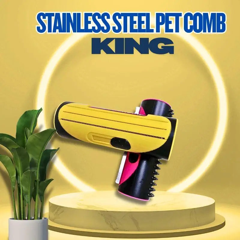 Stainless Steel Pet Comb – Hair Removal & Knot Detangler for Dogs & Cats