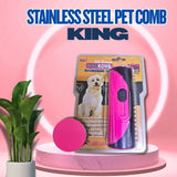 Stainless Steel Pet Comb – Hair Removal & Knot Detangler for Dogs & Cats