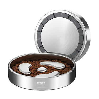 3-Cup Slow Feeder Dog Bowl – Stainless Steel for Large Breeds