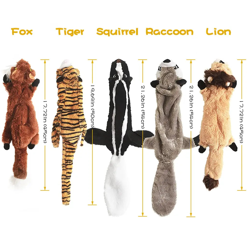 FIREOR No Stuffing Plush Dog Squeaky Toy Bundle for Small Medium Large Dogs