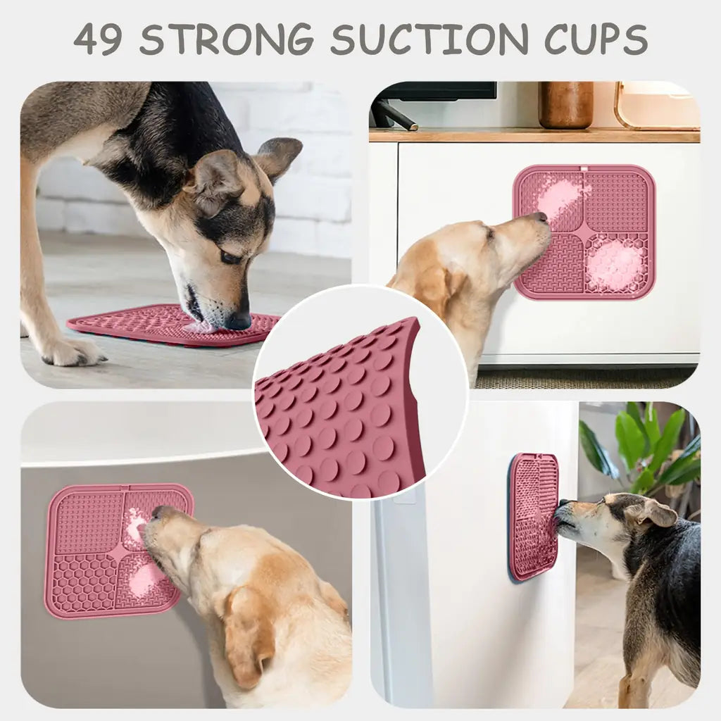 ChefAide 2 Pack Lick Mat for Dogs & Cats with Suction Cups – Slow Feeder, Anxiety Relief