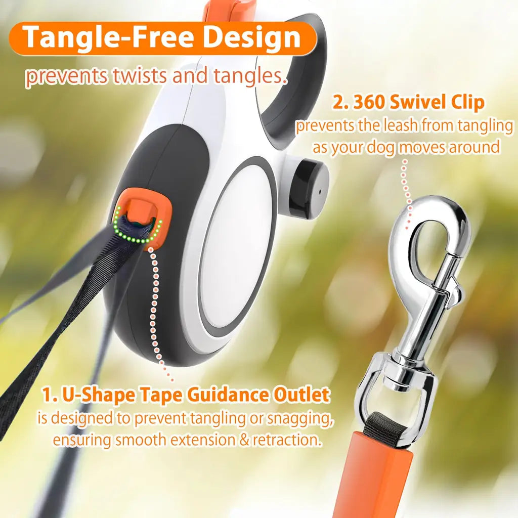 Retractable Dog Leash 26ft Heavy-Duty for Medium & Large Dogs – Meegood