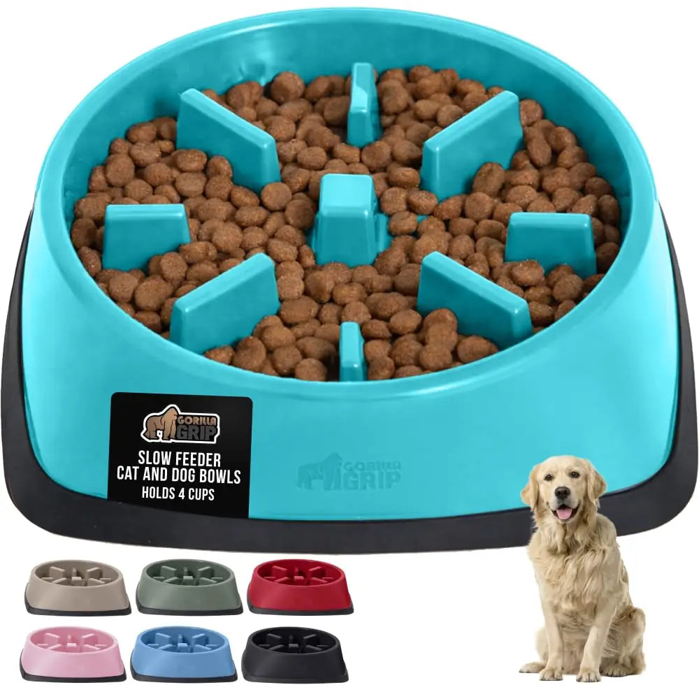 GORILLA GRIP Slow Feeder Dog Bowl | Stop Bloat & Improve Digestion