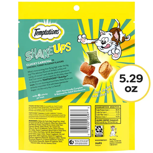 Temptations Cat Treats ShakeUps | Crustacean Celebration | Crunchy & Soft Seafood Bites | 5.29 oz, 2-Pack & 12-Pack
