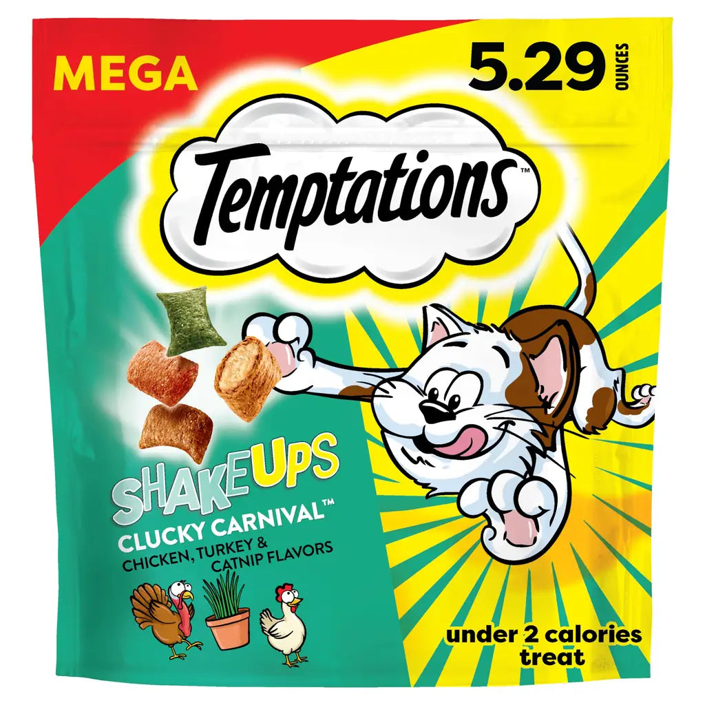Temptations Cat Treats ShakeUps | Crustacean Celebration | Crunchy & Soft Seafood Bites | 5.29 oz, 2-Pack & 12-Pack