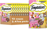 Temptations Cat Treats ShakeUps | Crustacean Celebration | Crunchy & Soft Seafood Bites | 5.29 oz, 2-Pack & 12-Pack