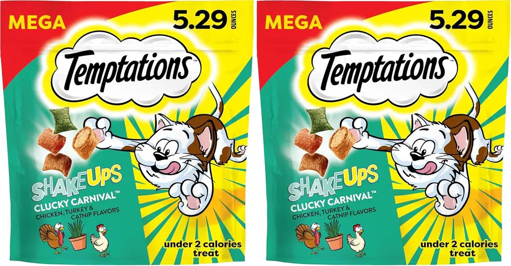 Temptations Cat Treats ShakeUps | Crustacean Celebration | Crunchy & Soft Seafood Bites | 5.29 oz, 2-Pack & 12-Pack