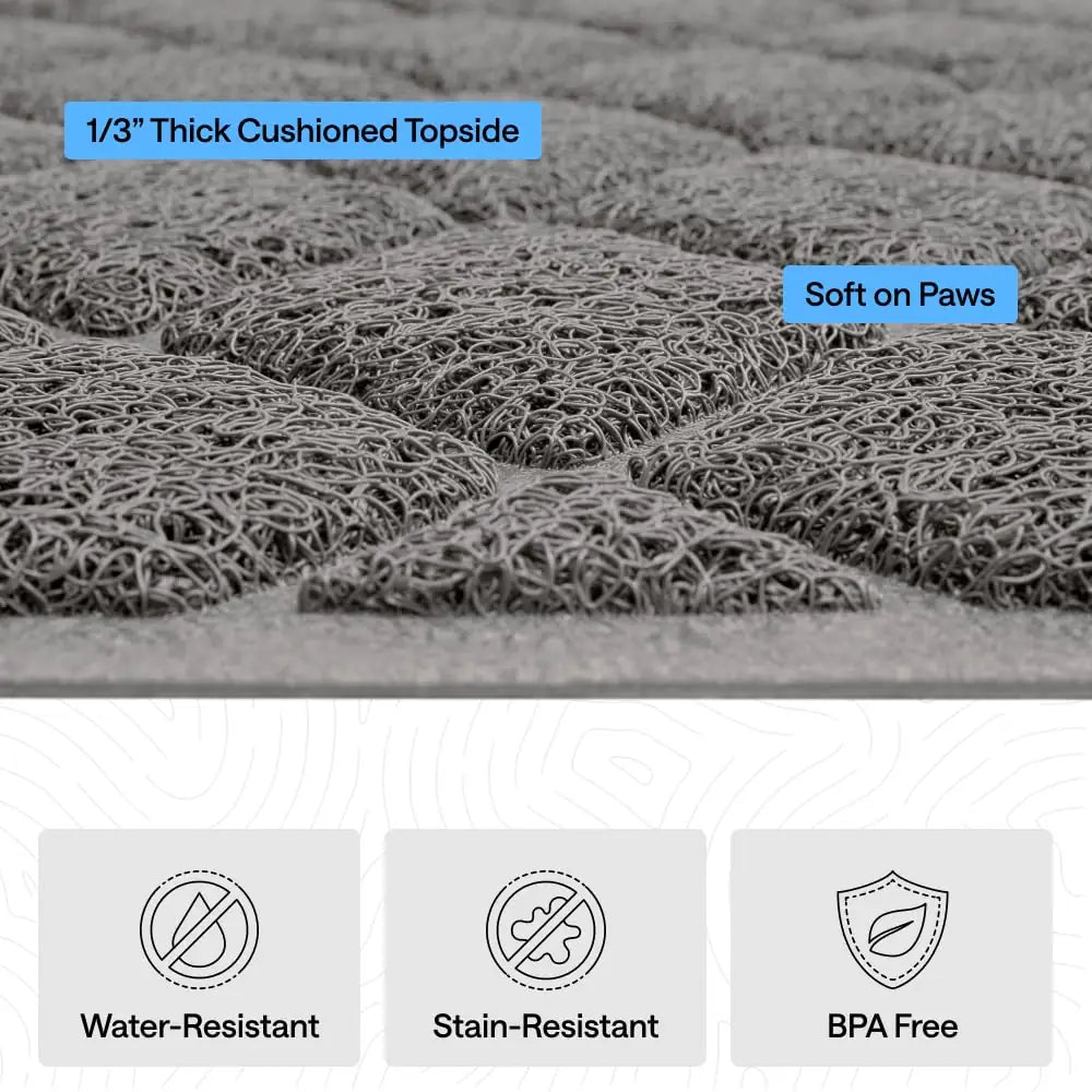 GORILLA GRIP Cat Litter Box Mat, Cushioned Coil Mesh Litter Trapping Mat, Scatter Control, Phthalate Free, Ultra Deep Catch Grooves, Easy Clean