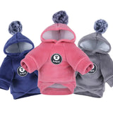 Urban Chic Pet Sweater - Navy Blue with Pom-Pom Accent