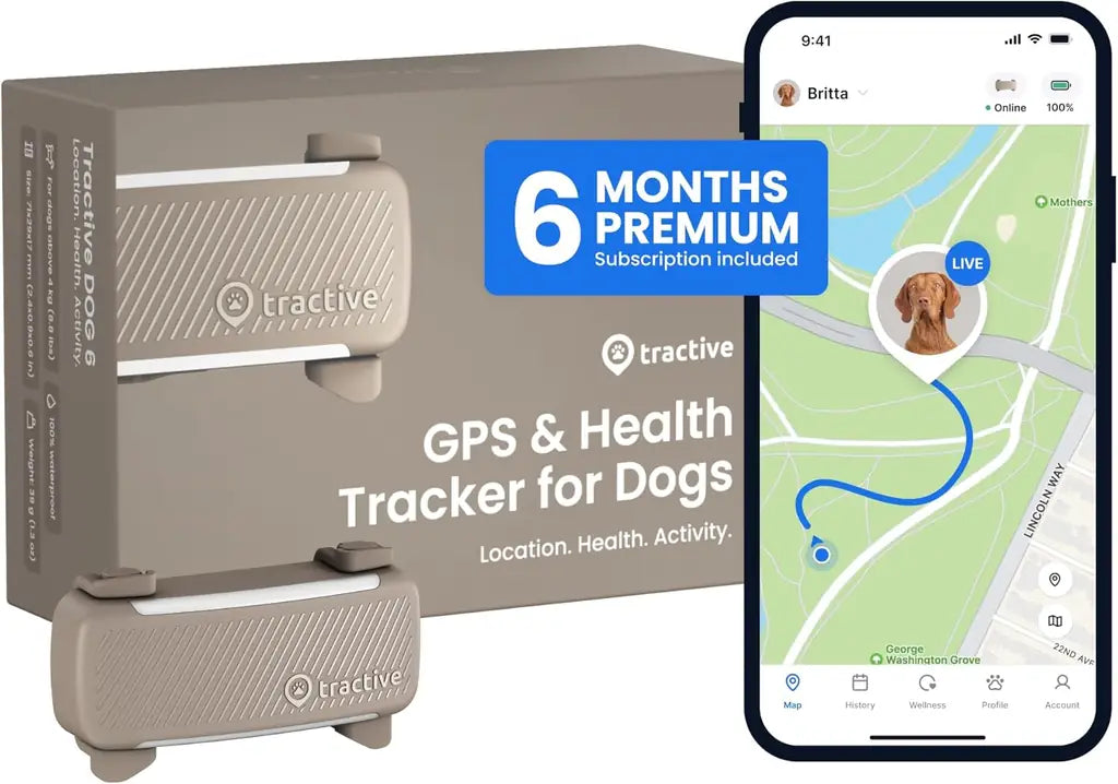 Tractive Smart Dog GPS Tracker with Live Tracking and Vital Signs Monitoring