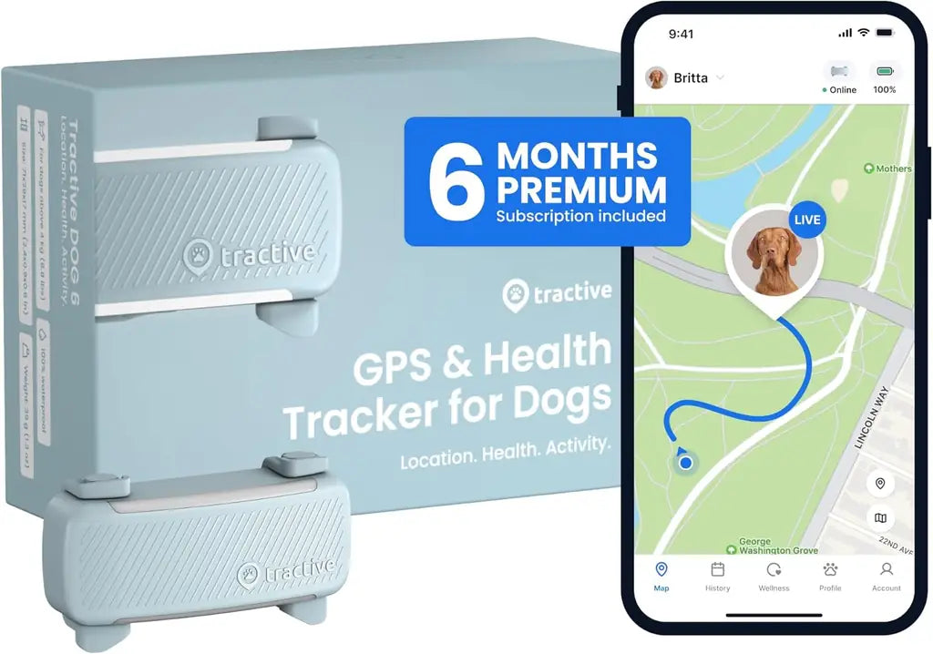 Tractive Smart Dog GPS Tracker with Live Tracking and Vital Signs Monitoring