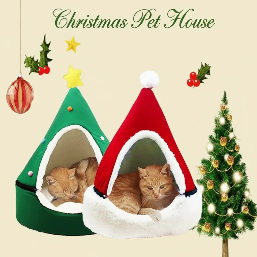 The Cozy Cabin Pet House - Festive Holiday Hideaway