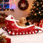 Holiday Sled Dog Bed - Cozy Plush Pet Crate Mat for Christmas