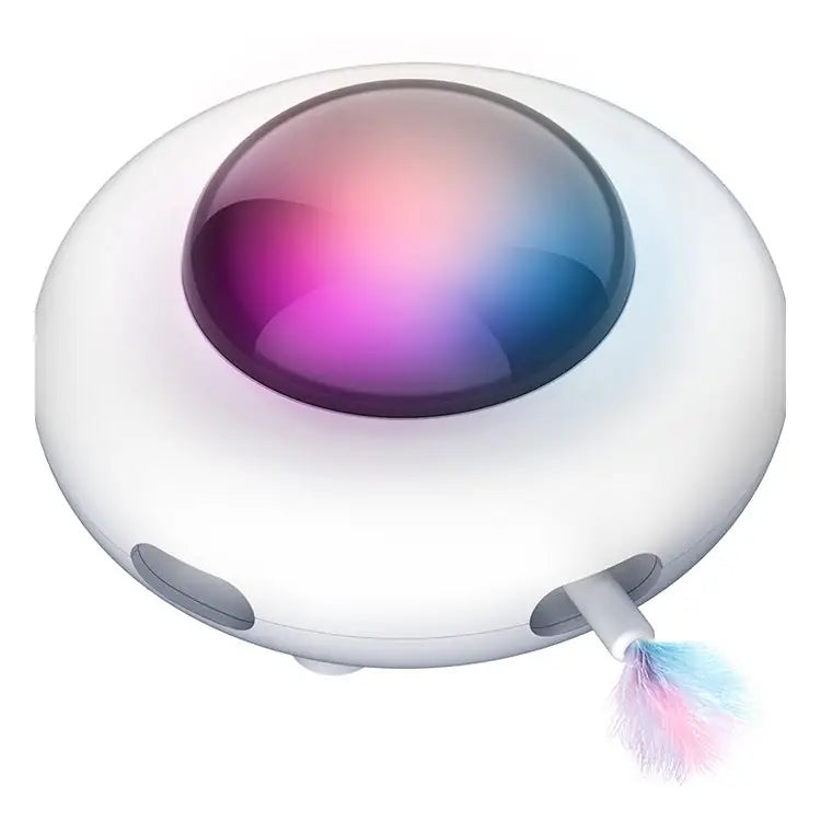 Gravitational UFO Flying Saucer Cat Toy – Electric Self-Entertainment Turntable with Cat Wand & Ball