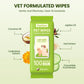 PawSono Hypoallergenic Pet Wipes for Dogs & Cats | Extra Large, Lick-Safe | Coconut Scented