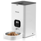 VOLUAS Automatic Cat Dog Feeder – Timed Dispenser, 4 Meals, Portion Control, Voice Recorder