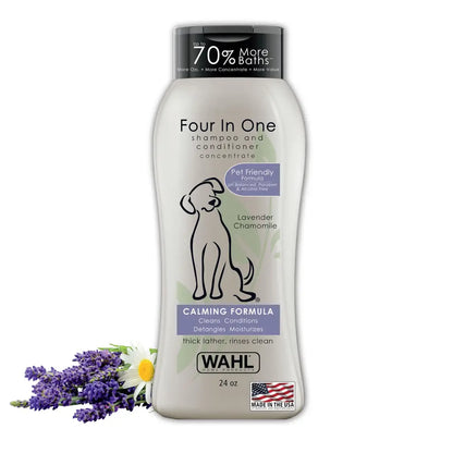 Wahl 4-in-1 Calming Dog Shampoo | Lavender Chamomile | 24oz & 64oz