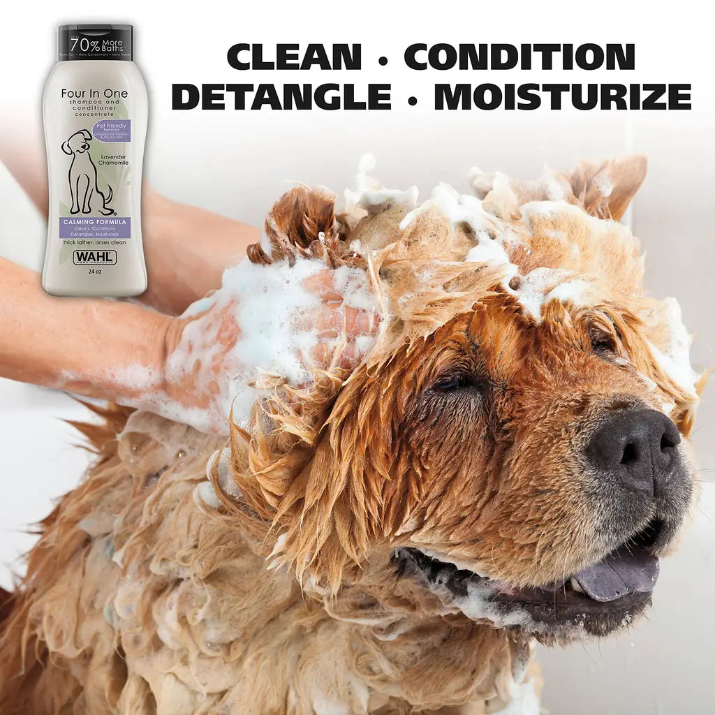 Wahl 4-in-1 Calming Dog Shampoo | Lavender Chamomile | 24oz & 64oz