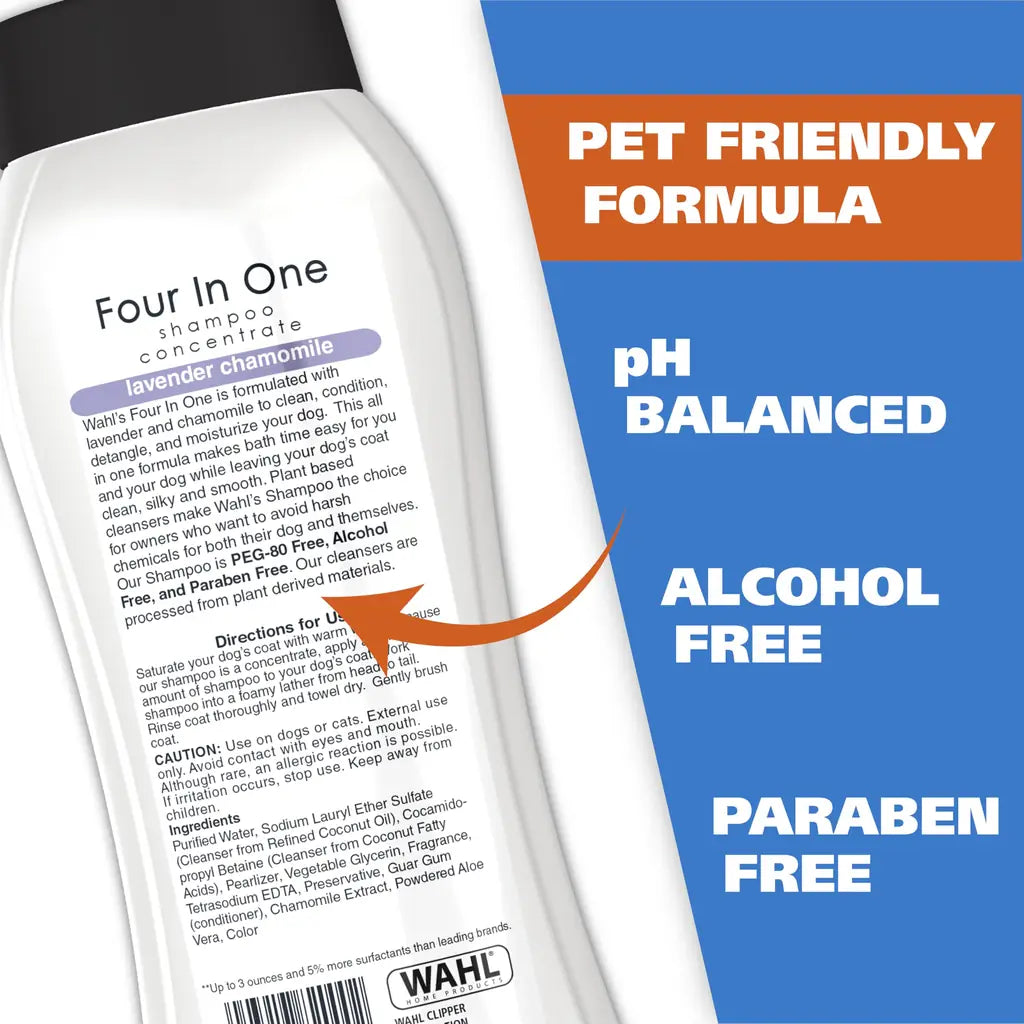 Wahl 4-in-1 Calming Dog Shampoo | Lavender Chamomile | 24oz & 64oz