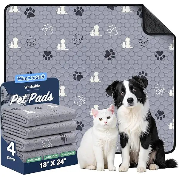 Washable Reusable Dog Training Pads 4-Pack Absorbent Non-Sli