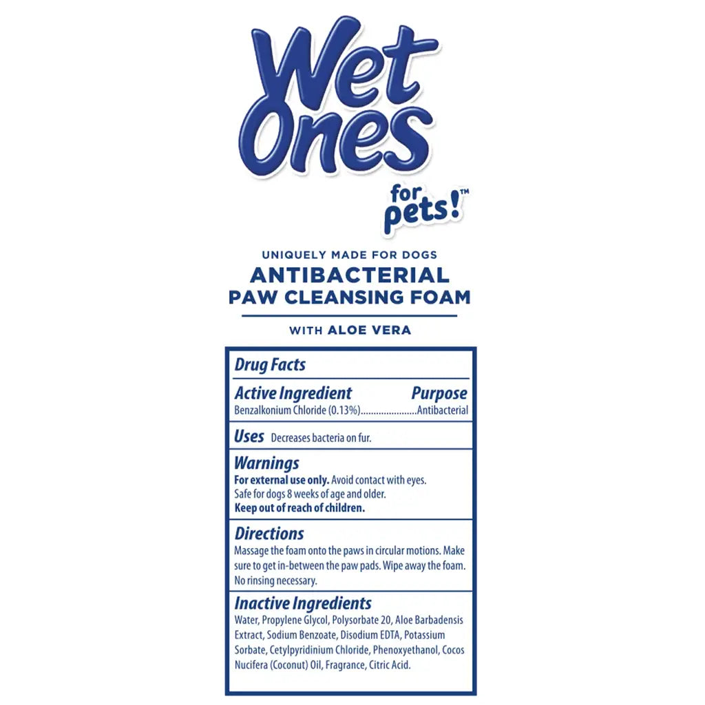 Wet Ones Antibacterial Dog Paw Cleaner with Built-In Brush – Foaming No-Rinse Formula