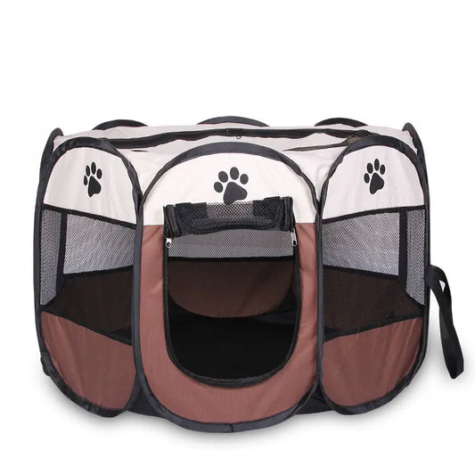 Folding Pet Playpen – Octagonal Waterproof Dog & Cat Cage