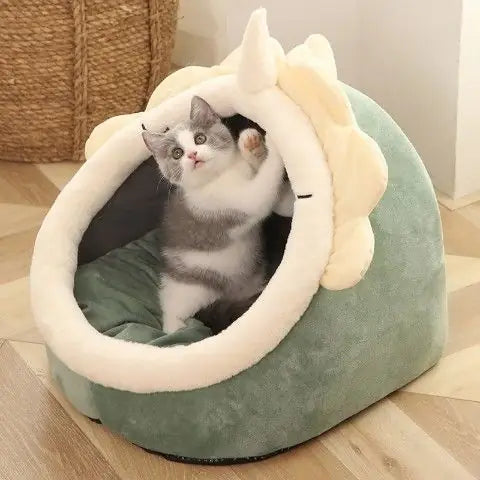 Semi-Enclosed Cat Litter House – Removable, Washable & Cozy Cat Bed