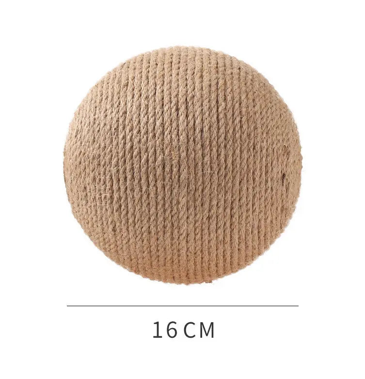 Wooden Sisal Cat Scratcher Ball – Scratch-Resistant Post