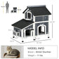 VEVOR Outdoor Cat House 2-story Wooden Feral Cat Shelter with Roof & Door Flaps