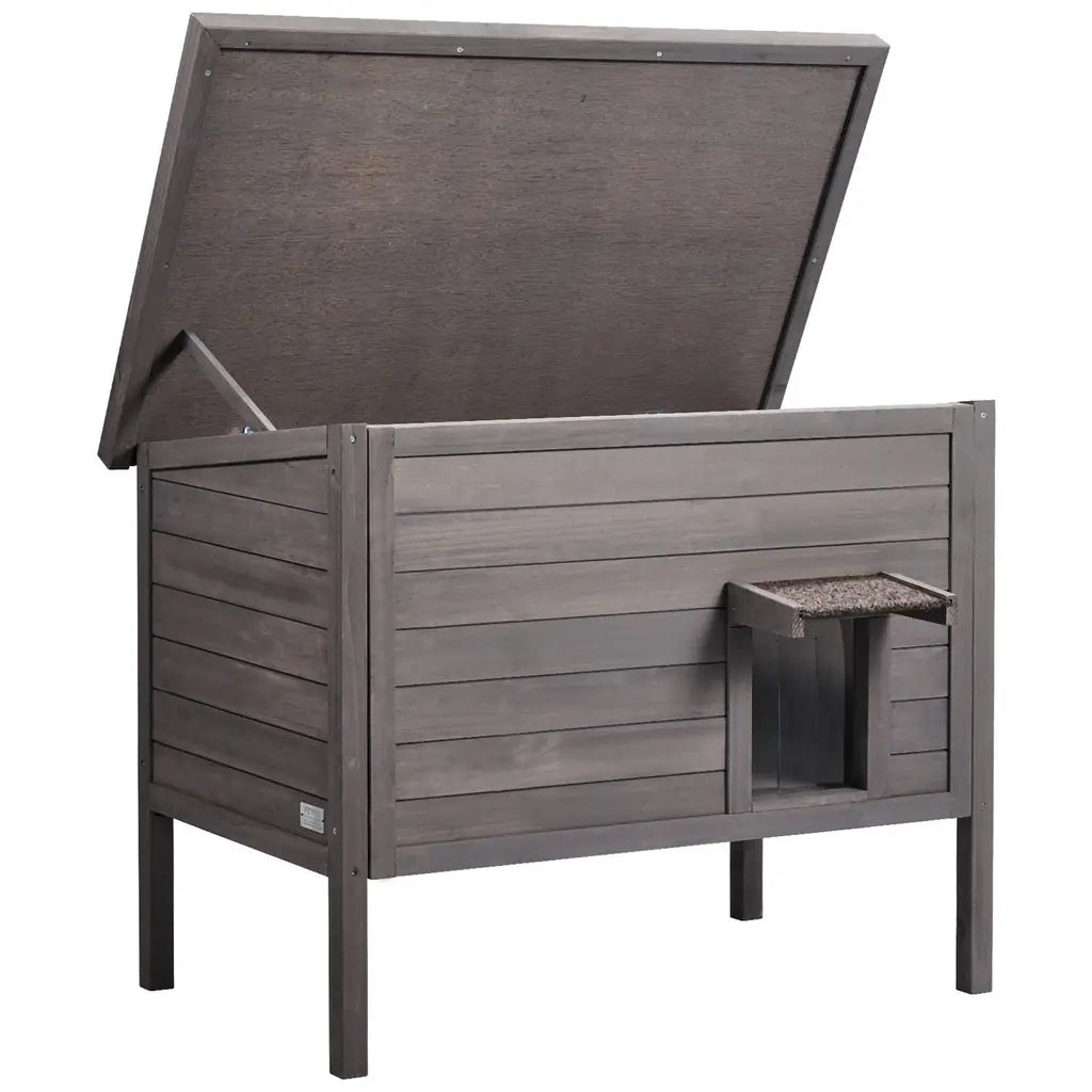 VEVOR Outdoor Cat House – Wooden Feral Cat Shelter with Roof & PVC Door Flaps