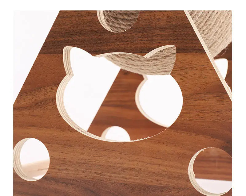Wooden Sisal Cat Scratcher Ball – Scratch-Resistant Post