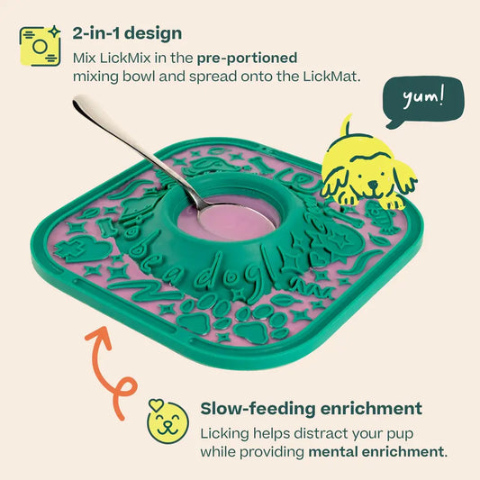 Woof LickMat Slow Feeder Mat for Dogs | BPA-Free Silicone, Non-Slip, Dishwasher Safe