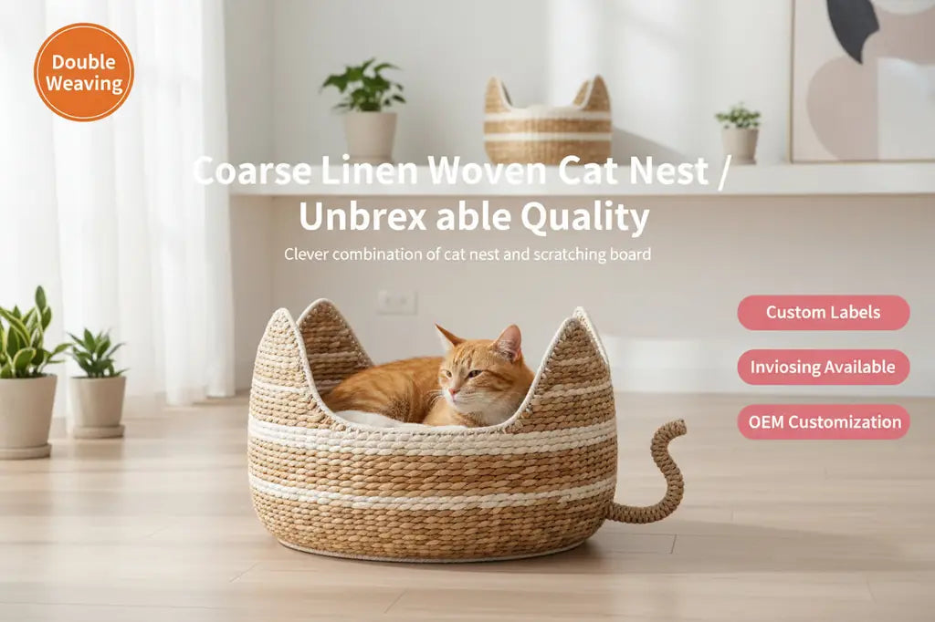 Woven Comfort Nest - All-Season Rattan Pet Bed