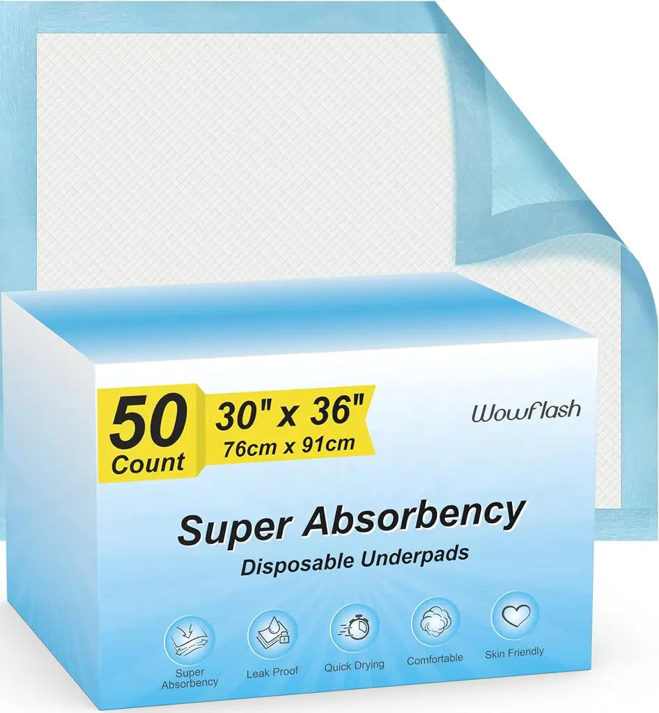 Wowflash Disposable Puppy Pads & Underpads – 5-Layer Leak-Proof Protection