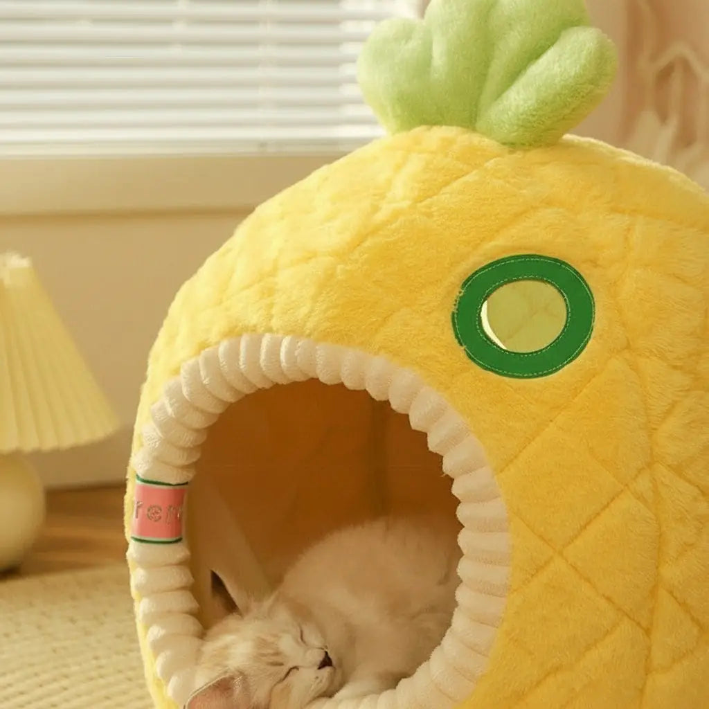 Pineapple Hideaway - Enclosed Cat Tent for Cozy Naps