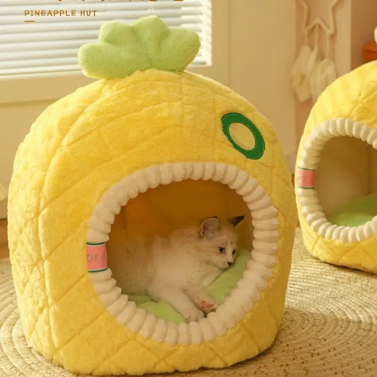 Pineapple Hideaway - Enclosed Cat Tent for Cozy Naps