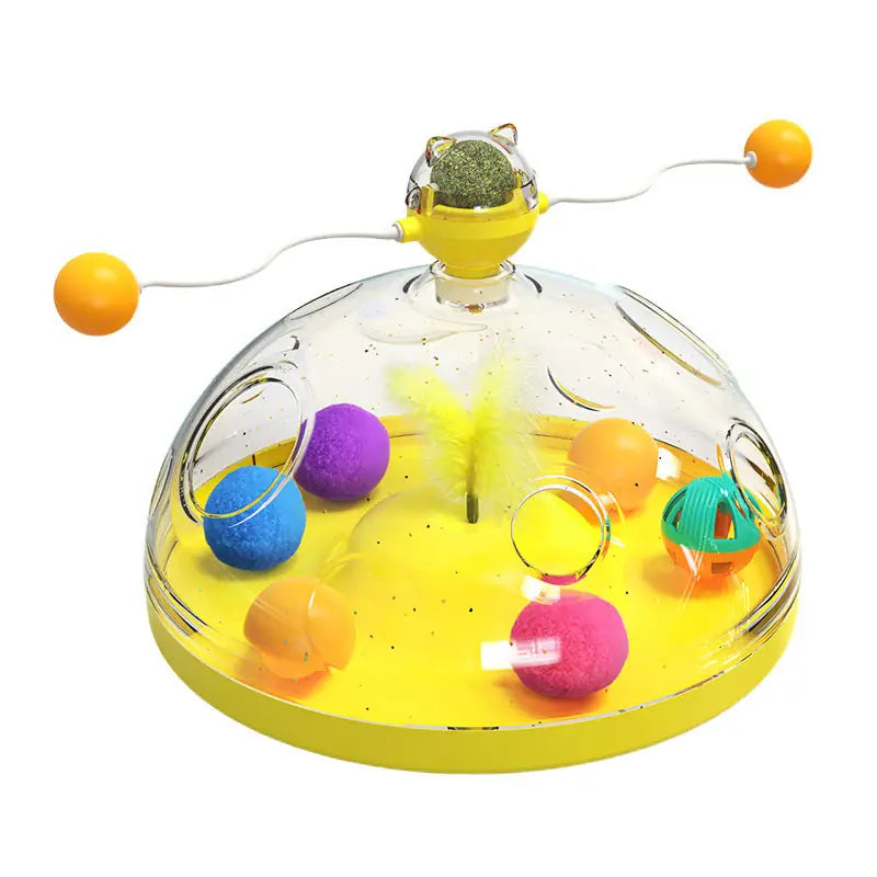 Cat Toy Windmill with Mint – Interactive Treasure Box Spinner