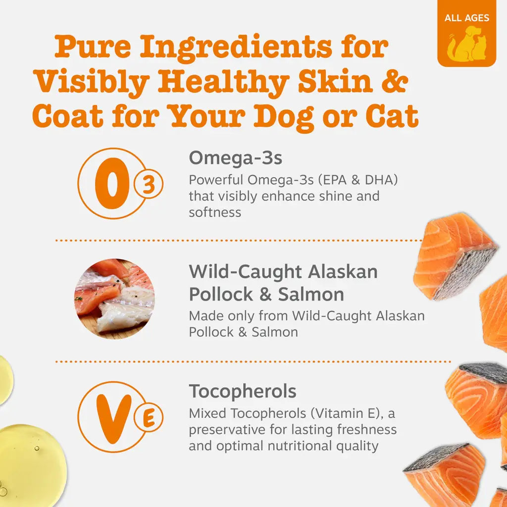 Salmon Oil for Dogs & Cats — Zesty Paws Wild Alaskan Omega-3 Blend